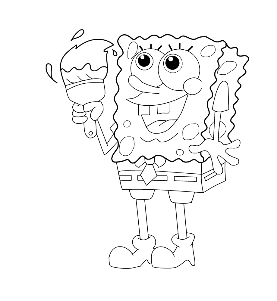 Bob Esponja pintando