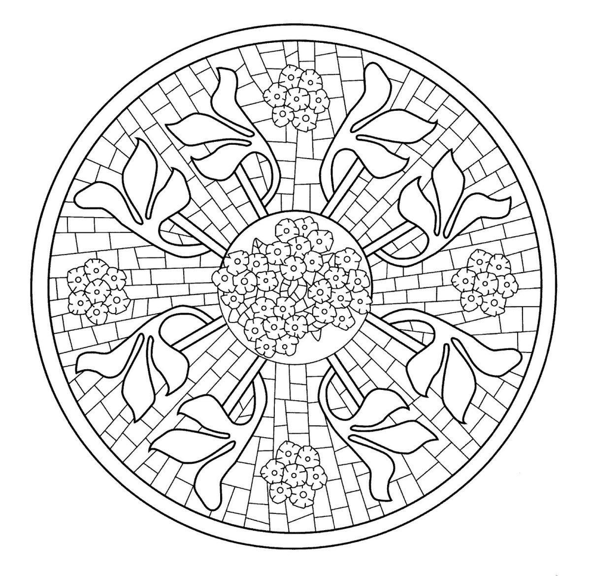 Mandala Mosaico con flores