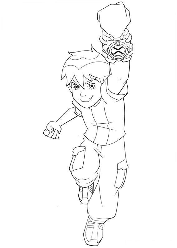 Ben 10 para colorear en acción