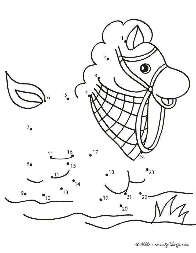 dibujo de caballo para unir por puntos