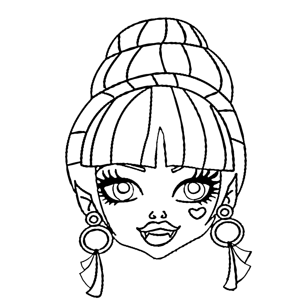Mascara de Draculaura para imprimir y colorear
